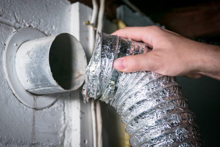 Dryer vent being disconnected for maintenance